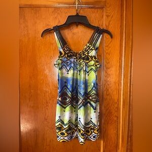 Dusak Design tank top jeweled neckline Size: P/S